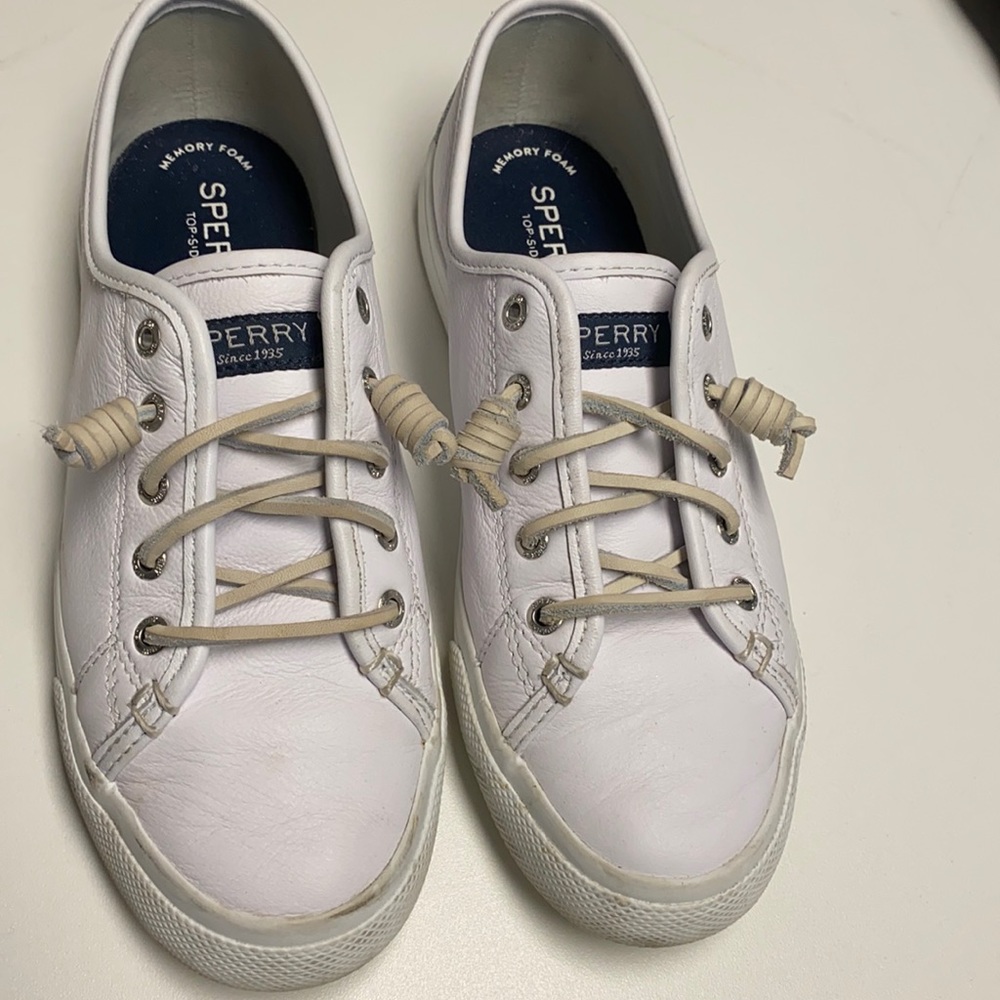 Sperry white leather sneakers